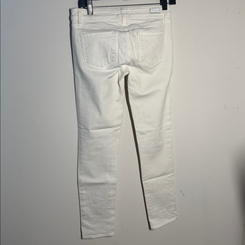PAIGE Skyline Ankle Peg Women's Optic White Skinny Jeans Sz 27 rise 8” - Picture 6 of 14